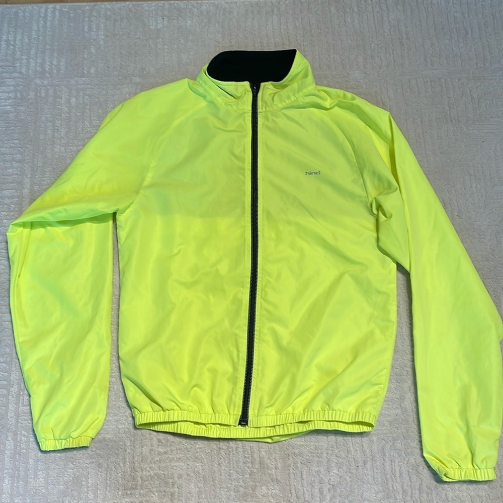 Hind Cycling wind jacket / lightweight windbreaker visible neon yellow M’s Small